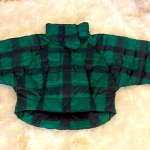 Green and Black Women's Puffer Jacket